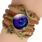 12 Zodiac Sign Woven Leather Bracelet Aquarius Pisces Aries Taurus Constellation Jewelry Birthday Gift
