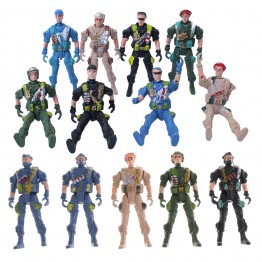 15 Pieces Military Play-set Plastic Toy 9 cm Soldier Army Special Force Action Figures