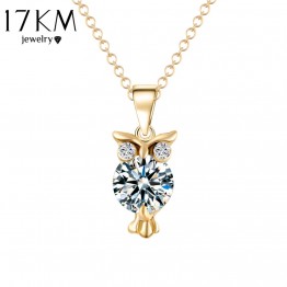 2018 New Fashion Jewelry Crystal Heart Zircon Pendants Owl Necklace For Women