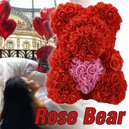 2019 Cheap Creative Big Rose Bear Artificial Flowers Romantic Valentine Gifts for Decoration