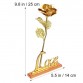 24K Gold Foil Long Stem Rose Flower Handcrafted Best Gift for Valentine's Day Favor with LOVE Display Base