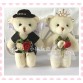 2 pieces 12 cm Couple Bears Wedding Plush Toys Wedding Gift