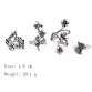 4 Pcs/Set Punk Flowers Leaves Hollow Rose Silver Ring Set Women Glamour Jewelry