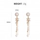 Nice Luxury Korean Pearl Long Tassel Vintage Snowflake Drop Earring Jewelry Valentine's Day Gift