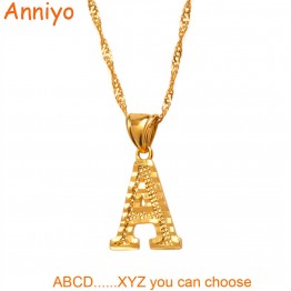 Gold Color Initial Pendant Thin Chain English Letter Jewelry Small Letters Necklaces for Women/Girls