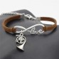 Creative  Vintage Musical Instrument Antique Silver French Horn Charm Infinity Love Music Trumpet Leather Bracelets