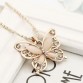 Flawless Women Lady Necklace Choker Pendientes Rose Gold Opal Butterfly Pendant Exquisite Sweater Chain Necklace 