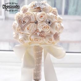 Stunning Wedding flowers White Bridesmaid Bridal Bouquets artificial Rose Wedding Bouquet