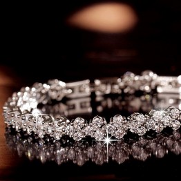 Luxury Vintage Crystal Bracelets Charming Silver Bracelets & Bangles Fine Jewelry Gift