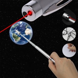 Multi Function Laser Pointer Torch Ballpoint Pen & Telescopic 4 in 1 Pointer for Presentations