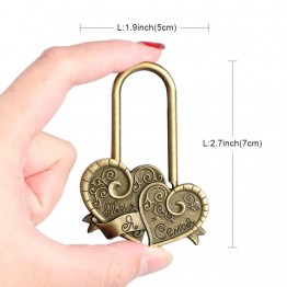 Our Warm Locks Souvenirs Metal Concentric Wish Lock "You+me = family" Castle Valentine's Day Gift