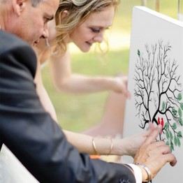 Personalized Canvas Fingerprint Painting Wedding Tree