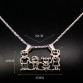 Silver Color With Lovely Boy And Girl Pendant Choker Necklace For Women