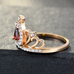 Trendy Crystal Crown Rings Love Romantic Jewelry Gift